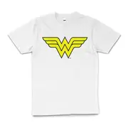 DC Comics Wonder Woman Logo Superhero Classic Nerd T-Shirt Tee White