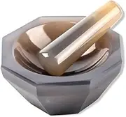 Mortar and Pestle Set, 40mm / 50mm / 60mm / 70mm / 80mm Diameters Natural Agate Bowl Kitchen Tool for Grinding Spice, Garlic, etc