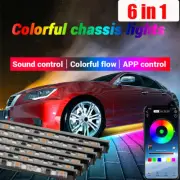 6Pcs RGB LED Underglow Chasing Light Dream Color Smart APP Neon Accent Strips