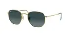 New Ray Ban Sunglasses HEXAGONAL RB 3548N 91233M 51MM ARISTA/BLUE GRADIENT GREY