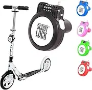 SCOOT LOCK® Portable Combination Scooter Lock New Reinforced Scooter Lock Steel Wire Chain Cable Micro Trunki Birdie Ozbozz EVO for Kids Children and Adults (Black)