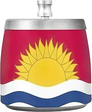 Kiribati Flag Personalized Cigar Ashtray with Lid Smokeless Cigarette Accessories Funny Cool Ash Tray for Smokers Outdoor Smoking Unique Custom Gifts