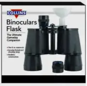 Collins F45 Binocular Flask Hidden Alcohol, Barware Accessory, One Size, Black
