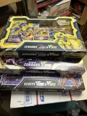 Pokemon Deoxys Zeraora Zoroark VMAX & VSTAR Battle Box - Set of 3