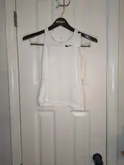 Nike Girl's Stock Dry Miler Singlet Tank Top Size Small White CV2795-100