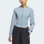 ADIDAS CORSET HOOD JKT IX1906 女 短版 連帽 外套 亞洲版 運動 休閒 修身 淺藍