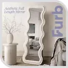 Furb Full Length Mirror Wavy Dressing Floor Mirrors Fabric Frame Home Decor