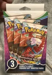 Pokemon Scarlet & Violet Paradox Rift Booster Hanger Box 3 Pack New, Sealed