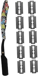 LALADEFIEE Beard Shaver Traditional Style Stainless Steel Single Blade Razor Manual Shaving Tool Barber Grooming