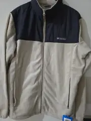 Columbia Mount Grant Tech Full Zip Black/Gray Fleece Jacket Men Sz Large NWT$100