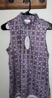 Greg Norman Women's Sleeveless ML75 Play Dry Golf Shirt, Medium, Iris, NWT