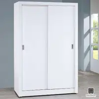 在飛比找momo購物網優惠-【Hampton 漢汀堡】朵菈白色4尺拉門衣櫥(衣櫥/衣櫃/