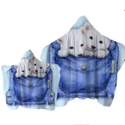 Kids Cute Animal Drawings Pocket Polar Bears Towel with Hood