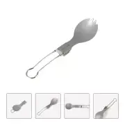 2 Pcs Outdoor Table Foldable Camping Utensils Titanium Cutlery Tableware Travel