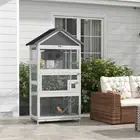 Wooden Bird Aviary with Slide-Out Tray, Birdhouse, Ladder, Perches