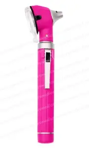 2.5V Halogen Light Fiber Optic Otoscope Pocket Medical ENT Diagnostic Set - Pink
