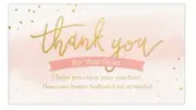 100 Thank You Cards for eBay Your Purchase Order Pink Gold Script