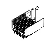 0740629042 Connector Header, 80POS Male Pins Through Hole Black VHDM, Guide ...