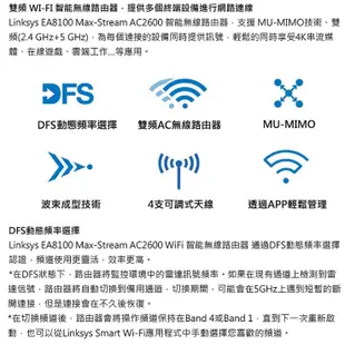 🌸含稅 Linksys EA8100 MaxStream AC2600 WiFi 智能無線路由器 分享器