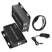 50m 4-Port USB 2.0 Ethernet Extender RJ45 Network LAN Over Cat5e/6/7 Receiver