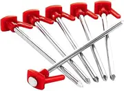 Decathlon Quechua Camping Tent Pegs 6-Pack, Red