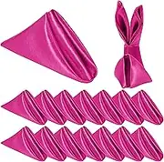 Homiest 12 Pack Hot Pink Satin Napkins 20x20 Inches Dinner Napkins Decor, Square Decorative Napkins Silky Elegant Wedding Napkins, Smooth Table Cloth Napkins for Restaurant Banquet Graduation Party