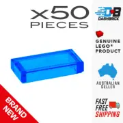 50x Genuine LEGO® - Tile 1x2 (3069b) - Transparent Dark Blue - "Water" - NEW