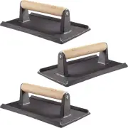 Extra Large Pre-Seasoned Cast Iron Steak Press - Perfect for Grills & Griddles