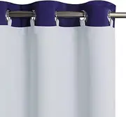 KGORGE Blackout Curtain Liners - Sun Light/Heat Blocking Liner Drapes, Blackout Lined for L 84" Drapes Hang with Rings/Tab (1 Pair, 50" Wide by 80" Length, Grayish White, Free Rings Included)