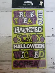 Studio G 7 Chipboard Punchouts Halloween sayings