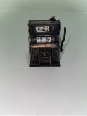 Vintage Golden Eagle Mini Slot Machine Metal w/ Pencil Sharpener ~ Works!
