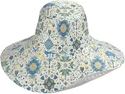 [Yoogain] Boho Flower Pattern Blue Yellow Foldable Shade Hats for Women for Vacation Decorative Big Sun Hats for Womens Running Vacation Must sombreros para sol para Mujer, Boho Flower Pattern Blue Yellow, One