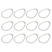 4.72" Ball Bead Chains with Connectors for Key Chains DIY Crafts, 12Pcs Gray