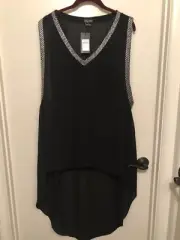 New City Chic Black Tunic Sleeveless Plus Size S (16)