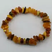 Natural and Genuine BALTIC AMBER Stretch Bracelet Poland #0176