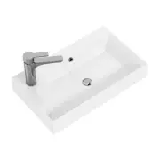 WS Bath Vessel Bathroom Sink 21.7" Rust Resistant Durable Ceramic Glossy White