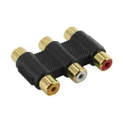 Quality 3 RCA Female Joiner Connector Home Theatre Composite Gold Plated