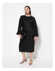 [Commonry] Sylvia Sequin Dress in Black