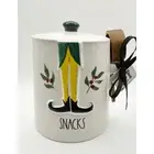 Rae Dunn BUDDY THE ELF "SNACKS" Canister w/Lid