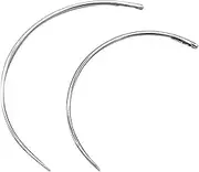 TEHAUX 50Pcs Curved Sewing Needles C Type Eye Hand Sewing Needles for Leather Easy Threading Durable for Upholstery Craft Projects