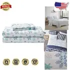 Luxury Soft Cotton Flannel Sheet Set - Deep Pockets & Snowflake Pattern (Full)