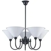 Mabel Black 5L Pendants Lights Upwards Ashford White Metal Shade Period Lighting Luke Edwardian Inspirations