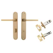 Baltimore Lever Oval Backplate Privacy Kit w Privacy Turn Brushed Brass