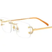 Tailored Rhinestone Rectangle Frame Rimless Bifocals Reading Glasses Readers B