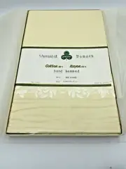 Vtg Beauty Kraft NOS Yellow Damask Table Cloth 64 x 84 & 8 Napkins Gorgeous New