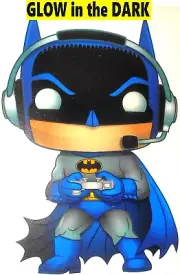 GLOW in the DARK Gamestop exclusive GAMER BATMAN STICKER funko pop dc universe