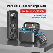 For Insta360 X4 Camera Fast Battery Charger Portable Charging Box Case Accessory