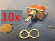 10 DPDT Momentary-Off-Momentary ON/OFF/ON Toggle Switches 15A 1/2"
