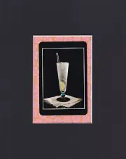 8X10" Matted Print Mixed Drink Alcohol Card Picture: Aquavit Rickey