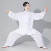 Men's And Women's Soft Cotton Tai Chi Clothes, Kung Fu Martial Arts Clothes white L 170cm